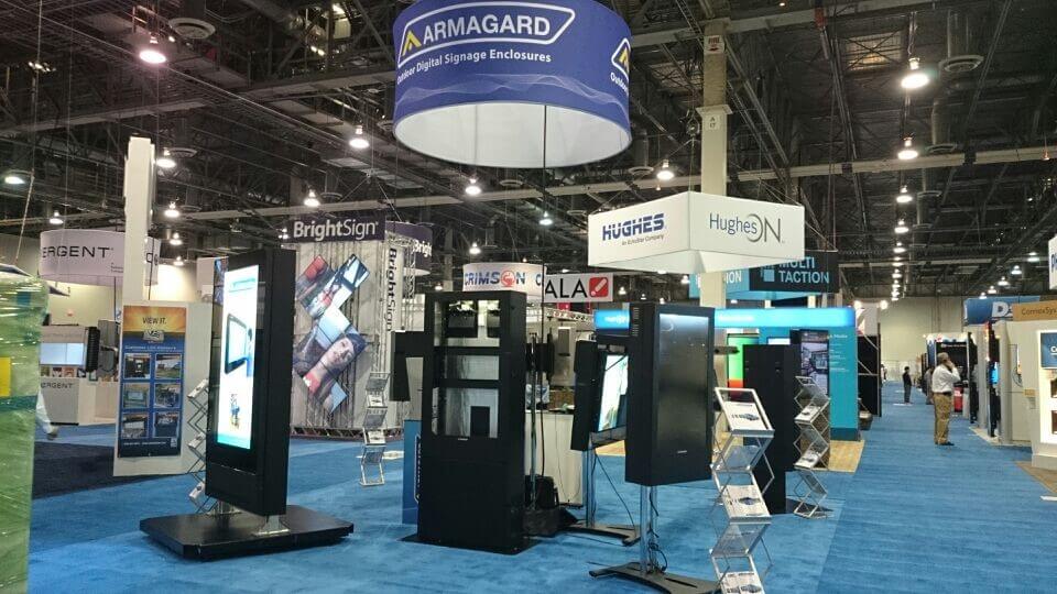 A well planned open trade show stand visible from all angles