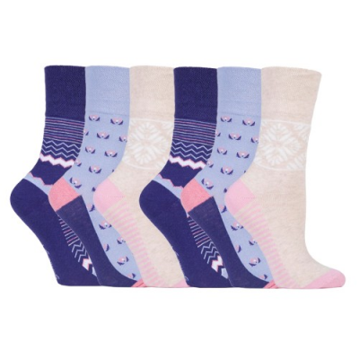 Mønstrede kvinders komfortable sokker fra GentleGrip.