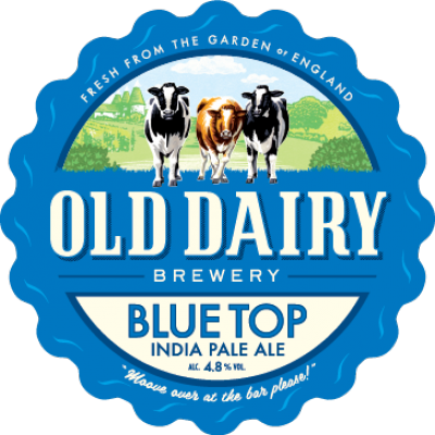 blå top af gamle mejeri bryggeri, british pale ale distributør