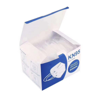 Schachtel mit KN95-Gesichtsmasken zur Reduzierung der Verbreitung von Viren.