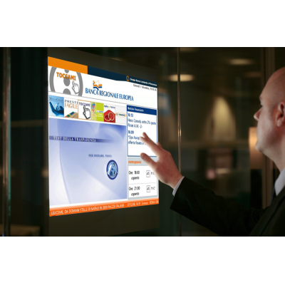 A man using a PCAP custom touch screen