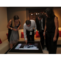 A projected capacitive touch screen table.