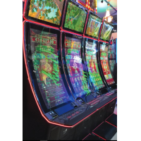 Multi touch foil applied to curved gaming machines