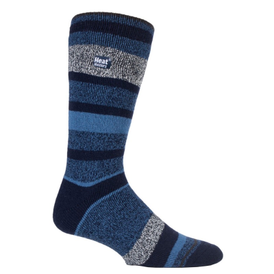 Blue, striped men's warmest socks from HeatHolders