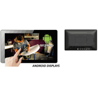 Touch screen Android display front and rear view.