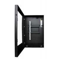 Portrait Flat Panel Enclosure front view of the enclosure with door open