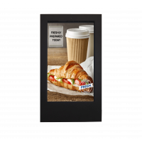 Battery-operated digital signage front view.