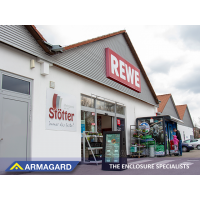 Outdoor battery-powered digital signs outside a shop.