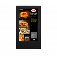 Portable outdoor digital signage front view.