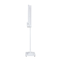 Hand sanitiser digital display stand mounted side view.