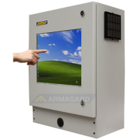 Compact Touchscreen Enclosure open being used