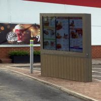 digital drive thru menu board enclosure in situ