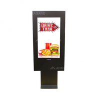 qsr outdoor digital signage front view with screen