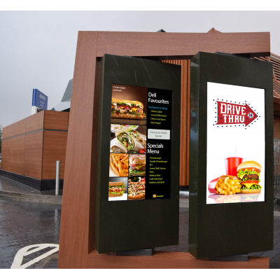 Digital drive thru menu boards in-situ