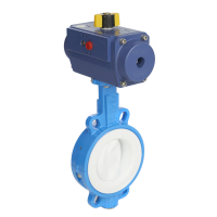 blue butterfly valve with actuator