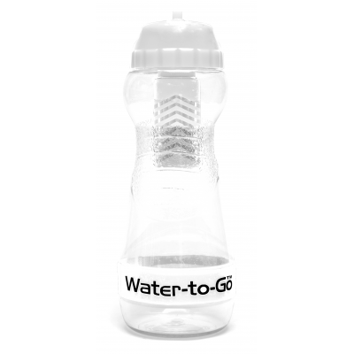 Botellas con filtro de agua para agua para la prevención de la diarrea del viajero.