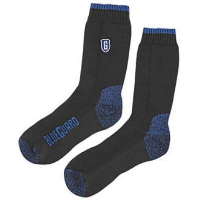 Chaussettes à bouts en acier Blueguard sans emballage montrant les deux côtés de la chaussette