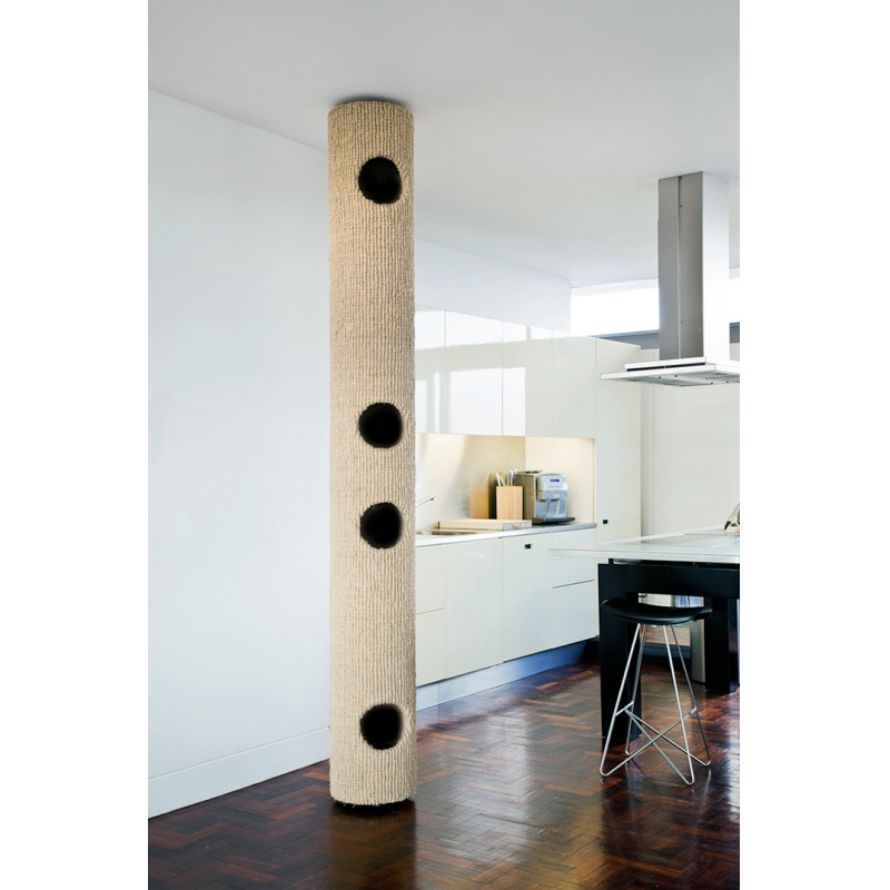 YITAHOME Arbre Du Sol Au Plafond, Poteau à Griffer En Sisal Pour Chat à 5 Niveaux, Tour De Jeux