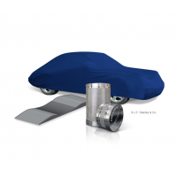 Housse de protection pour voiture intérieure avec cylindre dessiccant et chaussures.