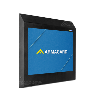 Le meuble TV anti-ligature d'Armagard protège un téléviseur dans les endroits à haut risque.