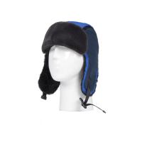 Un cappello blu da ragazzo del produttore di cappelli termici.