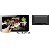 Display Android touch screen vista anteriore e posteriore.