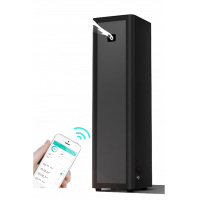 Deodorante per hotel in colore nero con controllo tramite app Bluetooth.