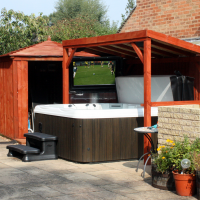 relax with the outdoor TV for hot tubs