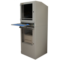 kabinet komputer industri dengan dulang papan kekunci terbuka