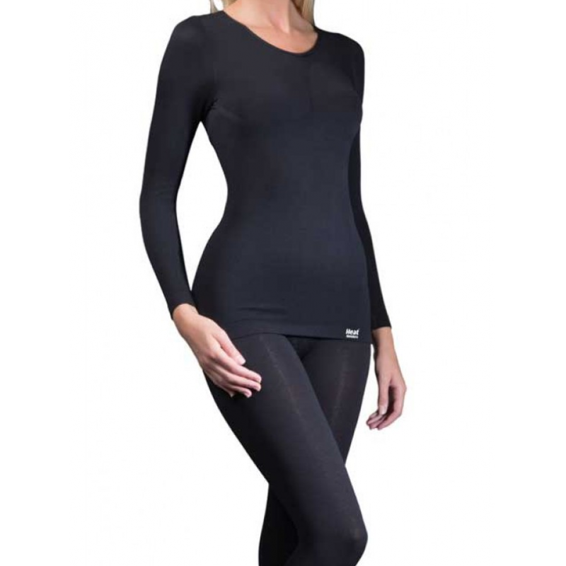 Essentials Thermische lange ondergoedset voor dames,Zwart,M-L