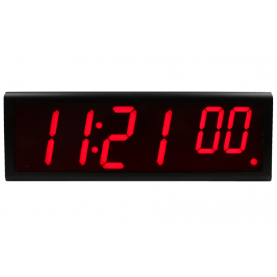 Vista frontal do relógio digital de parede ethernet de seis dígitos da Novanex