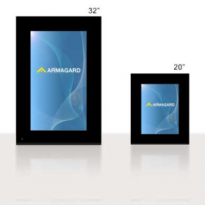 cartaz digital fabricado pela Armagard